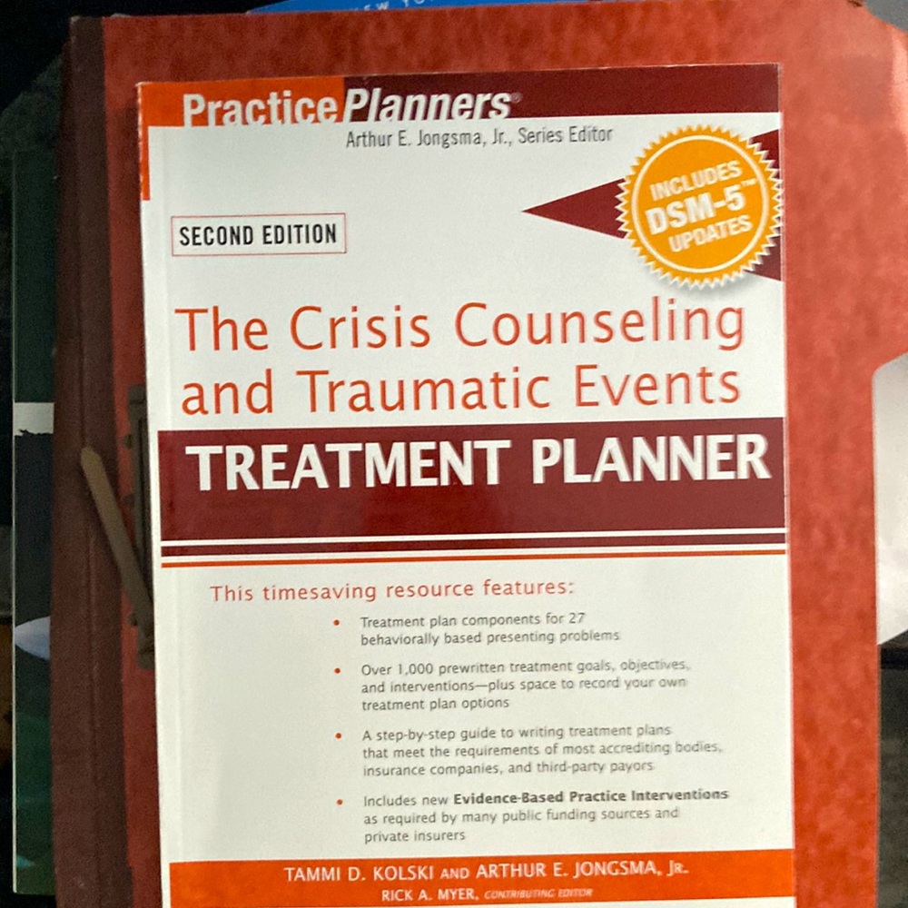 The Crisis Counseling and Traumatic Events. Treatment Planner